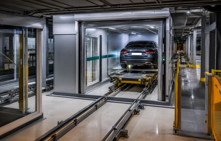 Mixed-Use Complex Automated Shuttle Garage
